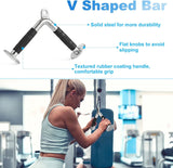 LAT V Bar V Pull Down Handle Row Handle Cable Machine Attachment - Top-Down View