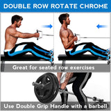 LAT V Bar V Handle Double D Row Handle Cable Machine Attachment - Rear View