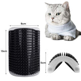Cat Self Groomer Catnip  Dog Cat Toy Corner Groomer Wall Corner Scratcher Comb Grooming Massage Brush Black - Side View
