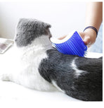 Cat Self Groomer Catnip Dog Cat Toy Corner Groomer Wall Corner Scratcher Comb Grooming Massage Brush Blue, image 4