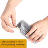 Cat Self Groomer Catnip  Dog Cat Toy Corner Groomer Wall Corner Scratcher Comb Grooming Massage Brush - Side View