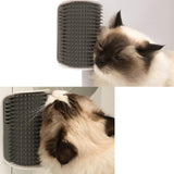 Cat Self Groomer Catnip  Dog Cat Toy Corner Groomer Wall Corner Scratcher Comb Grooming Massage Brush - Top-Down View