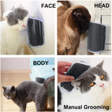 Cat Self Groomer Catnip  Dog Cat Toy Corner Groomer Wall Corner Scratcher Comb Grooming Massage Brush - 45-Degree Angle