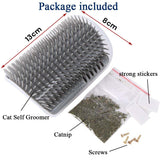 Cat Self Groomer Catnip  Dog Cat Toy Corner Groomer Wall Corner Scratcher Comb Grooming Massage Brush - Close-Up Angle