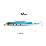 5x Pencil minnow 7.5cm Fishing Lure Lures Surface Tackle Fresh Saltwater - Close-Up Angle