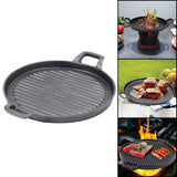 30cm Round Cast Iron Griddle Plate, BBQ Pan Cooking Griddle Grill for StoveF, Oven - Front View