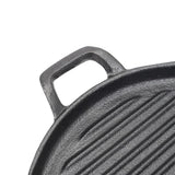 30cm Round Cast Iron Griddle Plate, BBQ Pan Cooking Griddle Grill for StoveF, Oven - 45-Degree Angle