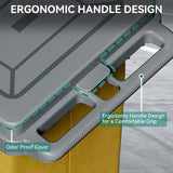 Commercial Hotel Restaurant Cleaning Cart 3-Shelf Commercial Janitorial Cart Housekeeping Cart - Close-Up Angle