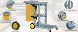 Commercial Hotel Restaurant Cleaning Cart 3-Shelf Commercial Janitorial Cart Housekeeping Cart - Low Angle