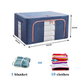 24L Cloth Storage Box Closet Organizer Storage Bags Clothes Storage Bags Wardrobe Organizer Idea Blue - Top-Down View