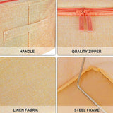 100L Cloth Storage Box Closet Organizer Storage Bags Clothes Storage Bags Wardrobe Organizer Idea CREAM - 45-Degree Angle