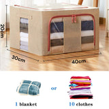 24L Cloth Storage Box Closet Organizer Storage Bags Clothes Storage Bags Wardrobe Organizer Idea CREAM - Front View