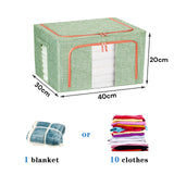24L Cloth Storage Box Closet Organizer Storage Bags Clothes Storage Bags Wardrobe Organizer Idea GREEN - Front View