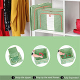 66L Cloth Storage Box Closet Organizer Storage Bags Clothes Storage Bags Wardrobe Organizer Idea GREEN - Side View