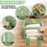 66L Cloth Storage Box Closet Organizer Storage Bags Clothes Storage Bags Wardrobe Organizer Idea GREEN - 45-Degree Angle