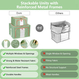 66L Cloth Storage Box Closet Organizer Storage Bags Clothes Storage Bags Wardrobe Organizer Idea GREEN - Rear View