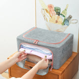 24L Cloth Storage Box Closet Organizer Storage Bags Clothes Storage Bags Wardrobe Organizer Idea Grey - Low Angle