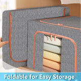 24L Cloth Storage Box Closet Organizer Storage Bags Clothes Storage Bags Wardrobe Organizer Idea Grey - Extra Image