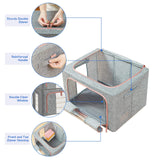 66L Cloth Storage Box Closet Organizer Storage Bags Clothes Storage Bags Wardrobe Organizer Idea Gre