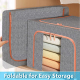 66L Cloth Storage Box Closet Organizer Storage Bags Clothes Storage Bags Wardrobe Organizer Idea Gre