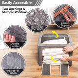 66L Cloth Storage Box Closet Organizer Storage Bags Clothes Storage Bags Wardrobe Organizer Idea Gre