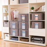 66L Cloth Storage Box Closet Organizer Storage Bags Clothes Storage Bags Wardrobe Organizer Idea Grey - Low Angle