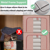 100L Cloth Storage Box Closet Organizer Storage Bags Clothes Storage Bags Wardrobe Organizer Idea PINK - Side View