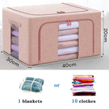 24L Cloth Storage Box Closet Organizer Storage Bags Clothes Storage Bags Wardrobe Organizer Idea PINK - Front View