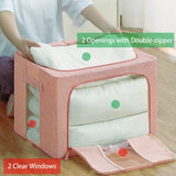 24L Cloth Storage Box Closet Organizer Storage Bags Clothes Storage Bags Wardrobe Organizer Idea PINK - Top-Down View