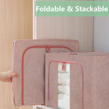 66L Cloth Storage Box Closet Organizer Storage Bags Clothes Storage Bags Wardrobe Organizer Idea PINK - 45-Degree Angle