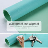Green 120cm*60cm Dual Side Office Desk Pad Waterproof PU Leather Computer Mouse Pad - Top-Down View