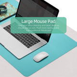 Green 120cm*60cm Dual Side Office Desk Pad Waterproof PU Leather Computer Mouse Pad - Rear View