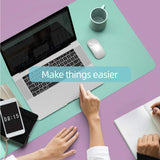 Green 120cm*60cm Dual Side Office Desk Pad Waterproof PU Leather Computer Mouse Pad - Close-Up Angle