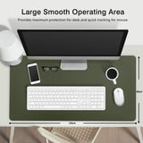 Orange 120cm*60cm Dual Side Office Desk Pad Waterproof PU Leather Computer Mouse Pad - Top-Down View