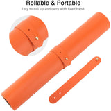 Orange 120cm*60cm Dual Side Office Desk Pad Waterproof PU Leather Computer Mouse Pad - Rear View