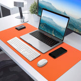Orange 120cm*60cm Dual Side Office Desk Pad Waterproof PU Leather Computer Mouse Pad - Close-Up Angle