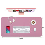 Pink 120cm*60cm Dual Side Office Desk Pad Waterproof PU Leather Computer Mouse Pad - Front View