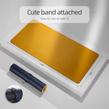 Dark Blue 120cm*60cm Dual Side Office Desk Pad Waterproof PU Leather Computer Mouse Pad - Side View