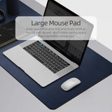 Dark Blue 120cm*60cm Dual Side Office Desk Pad Waterproof PU Leather Computer Mouse Pad - Rear View