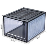 Large Shoe Storage Boxes Stackable Shoe Box Organisers Containers Display Cases Bins Magnetic Door - Front View