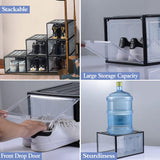 Large Shoe Storage Boxes Stackable Shoe Box Organisers Containers Display Cases Bins Magnetic Door - Side View