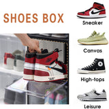 Large Shoe Storage Boxes Stackable Shoe Box Organisers Containers Display Cases Bins Magnetic Door - Close-Up Angle