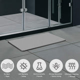 60cm*40cm Diatomaceous Earth Bath Mat, Nonslip Absorbent - Fast Drying Bathroom Floor Shower Mats Anti-Slip Mat - Side View