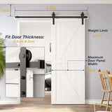 1.5m Heavy Duty Sliding Barn Single Door Hardware Kit Damper Track Rail Roller System - Front View