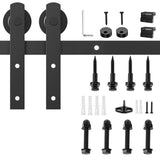 1.5m Heavy Duty Sliding Barn Single Door Hardware Kit Damper Track Rail Roller System - Close-Up Angle