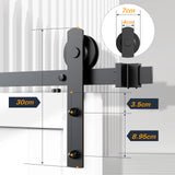 1.5m Heavy Duty Sliding Barn Single Door Hardware Kit Damper Track Rail Roller System - Low Angle