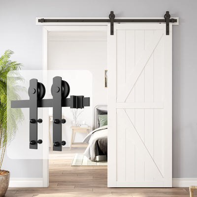 1.8m Heavy Duty Sliding Barn Door Hardware Kit, Damper Track Rail Roller System for Single Door