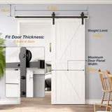 1.8m Heavy Duty Sliding Barn Single Door Hardware Kit Damper Track Rail Roller System - Front View