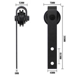 1.8m Heavy Duty Sliding Barn Single Door Hardware Kit Damper Track Rail Roller System - Rear View