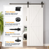 2m Heavy Duty Sliding Barn Single Door Hardware Kit Damper Track Rail Roller System - Top-Down View